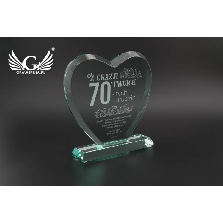 Glastrophäe in Etui - HERZ 3 - GEBURTSTAG - TSZ092