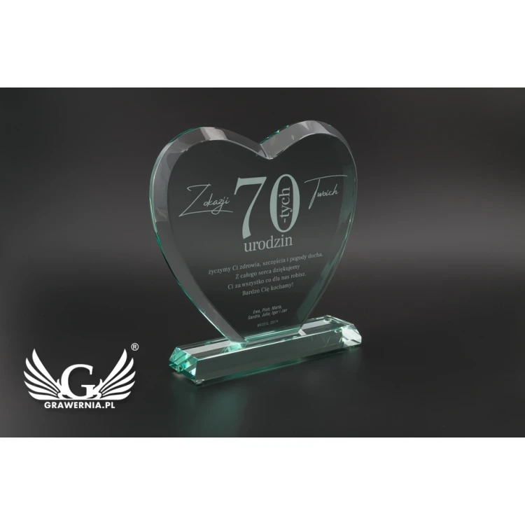 Glastrophäe in Etui - HERZ 3 - GEBURTSTAG - TSZ095