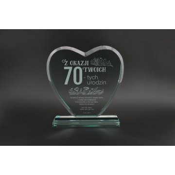 Glastrophäe in Etui - HERZ 3 - GEBURTSTAG - TSZ092