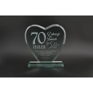 Glastrophäe in Etui - HERZ 3 - GEBURTSTAG - TSZ094