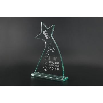 Glastrophäe in Etui - Star 2 - TSZ104