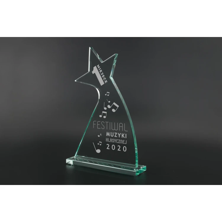 Glastrophäe in Etui - Star 2 - TSZ104