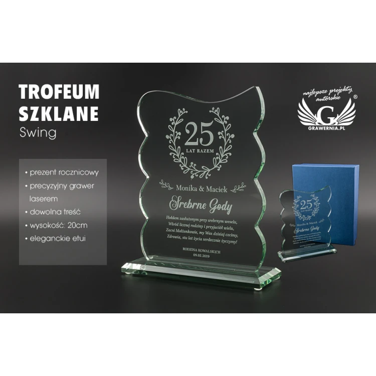 Glastrophäe im Etui - Swing - TSZ077