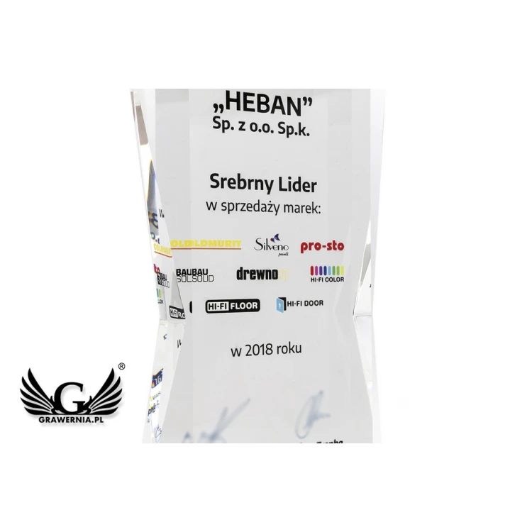 Glasstatuette mit farbigem UV-Druck - VALOR - TSZ073