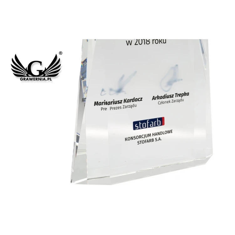 Glasstatuette mit farbigem UV-Druck - VALOR - TSZ073