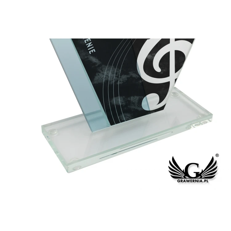 Glastrophäe mit UV-Druck - Patron - TSZ082