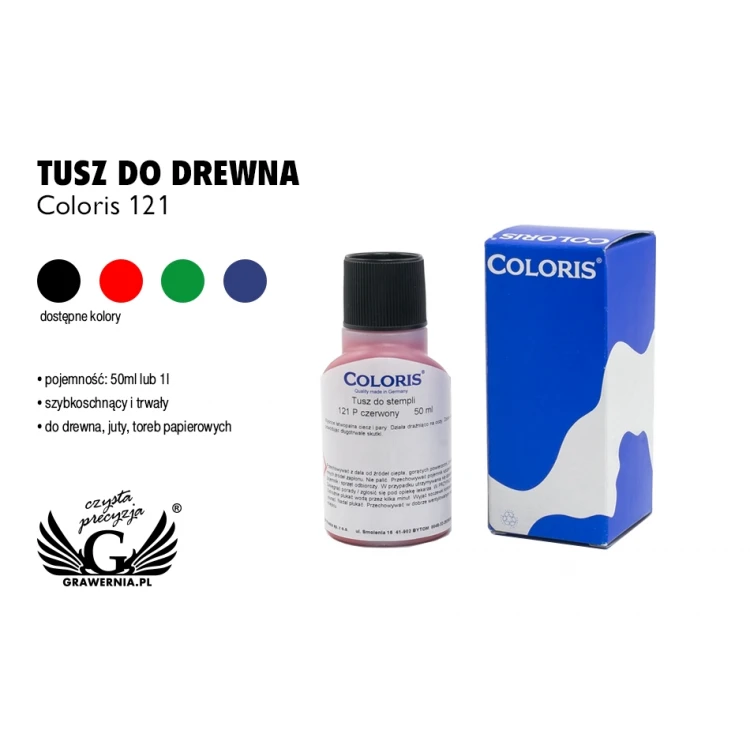 Schnelltrocknende Tinte für Holz und Karton - Coloris 121 - verschiedene Farben - COL034