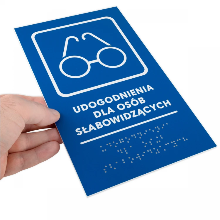 Einrichtungen für Sehbehinderte - Tafel mit Brailleschrift - Größe 140x235mm - Hartes PVC - TAB476