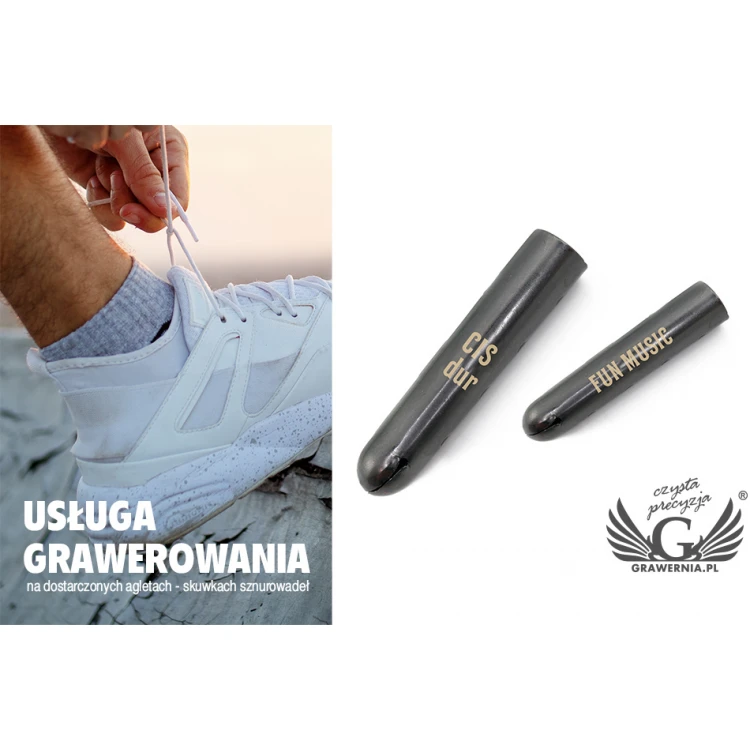 Dienstleistung für Gravuren auf Schnürsenkelenden - Aglets, Auflage 1000 Stück - UGR9