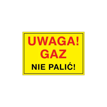 Achtung Gas, nicht rauchen - Warnschild - Größe 495x345mm - PVC - farbiger UV-Druck - BHP115