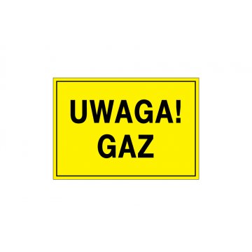 Achtung Gas - Warnschild - Größe 495x345mm - PVC - farbiger UV-Druck - BHP120