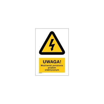 Achtung, Gefahr durch elektrischen Schlag - Größe 297x210mm (A4) - PVC - farbiger UV-Druck - BHP029
