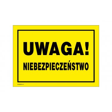 Achtung Gefahr - Warnschild Größe 350x250mm - PVC - Farbdruck UV - BHP161