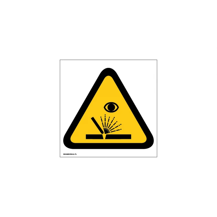 Achtung Gefahr der Augenschädigung - Größe 150x150mm - PVC - UV-Druck - BHP012