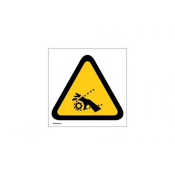 Achtung Gefahr des Einzugs der Hände - Abm. 150x150mm - PVC - UV-Druck - BHP009