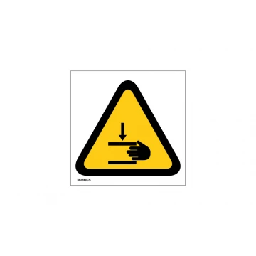 Achtung, Gefahr von Handquetschungen - Abm. 150x150mm - PVC - UV-Druck - BHP011