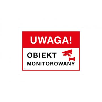 Achtung, überwachtes Objekt - Schild Größe 210x150mm - PVC - farbiger UV-Druck - TAB173