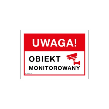 Achtung, überwachtes Objekt - Schild Größe 210x150mm - PVC - farbiger UV-Druck - TAB173