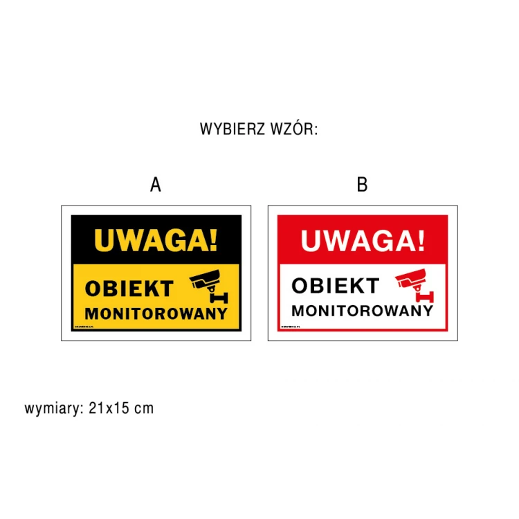 Achtung, überwachtes Objekt - Schild Größe 210x150mm - PVC - farbiger UV-Druck - TAB173