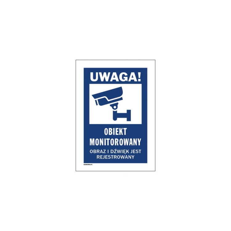 Achtung, überwachtes Objekt - Schild Größe 150x300mm - PVC - farbiger UV-Druck - TAB174