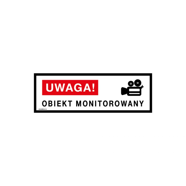 Achtung, überwachtes Objekt - Schild Größe 300x100mm - PVC - farbiger UV-Druck - TAB176
