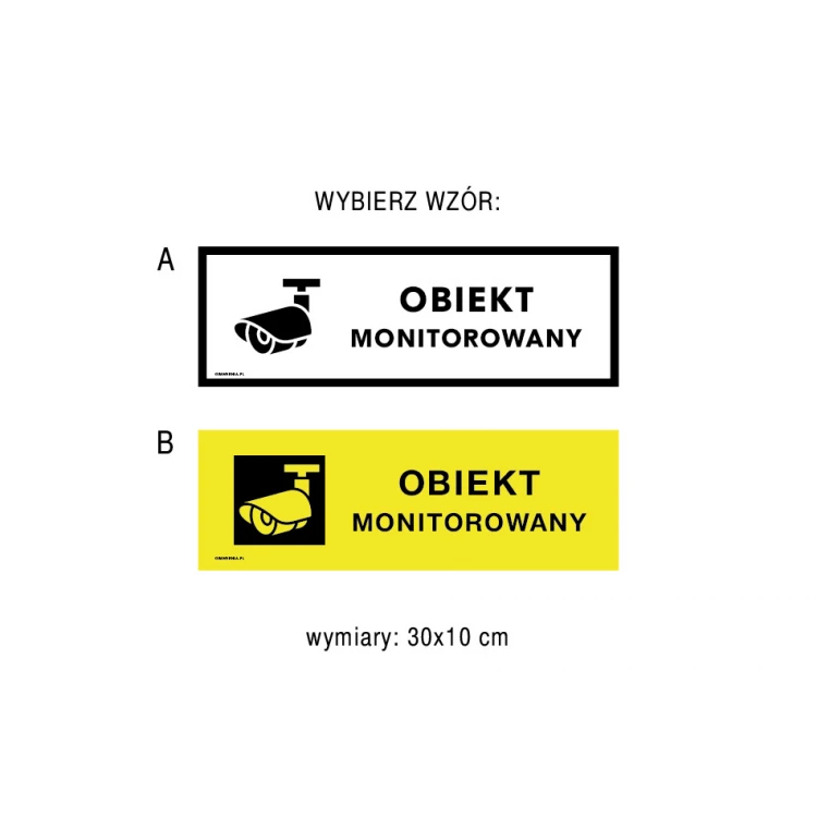 Achtung, überwachtes Objekt - Schild Größe 300x100mm - PVC - farbiger UV-Druck - TAB176