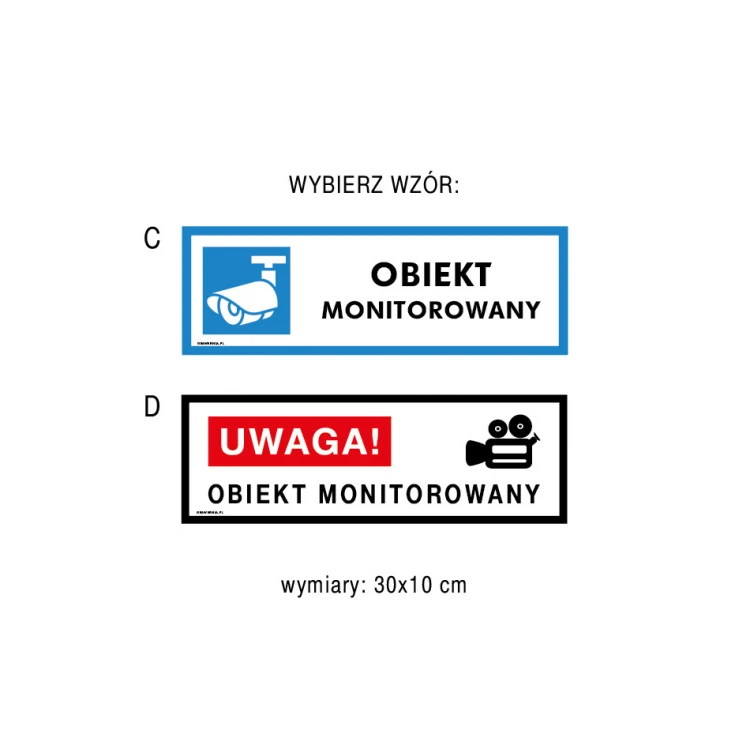 Achtung, überwachtes Objekt - Schild Größe 300x100mm - PVC - farbiger UV-Druck - TAB176