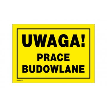 Achtung Bauarbeiten - Warnschild Größe 350x250mm - PVC - farbiger UV-Druck - BHP167