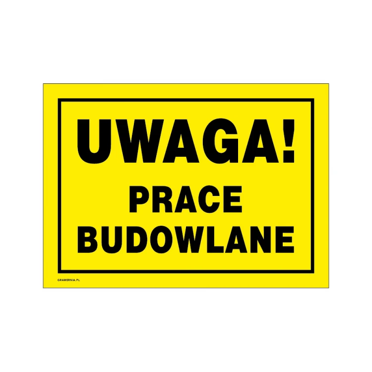 Achtung Bauarbeiten - Warnschild Größe 350x250mm - PVC - farbiger UV-Druck - BHP167