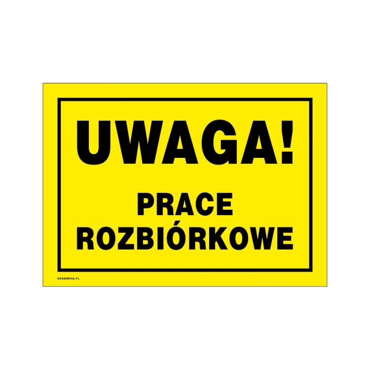 Achtung Abrissarbeiten - Warnschild Größe 350x250mm - PVC - farbiger UV-Druck - BHP164