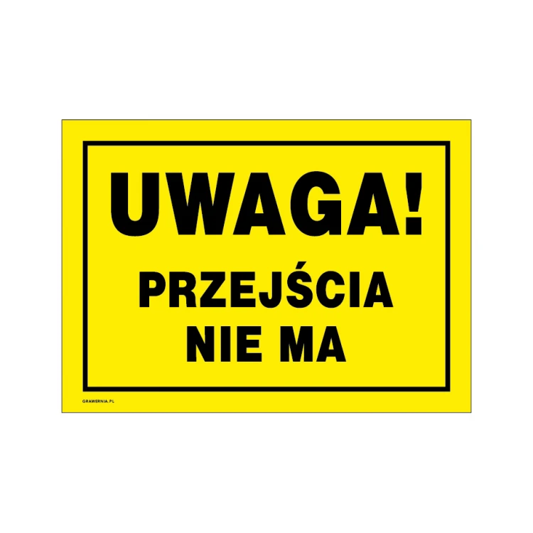 Achtung, kein Übergang - Warnschild Größe 350x250mm - PVC - farbiger UV-Druck - BHP169