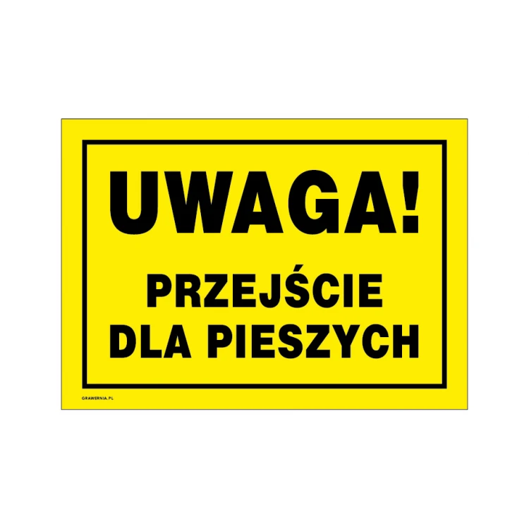 Achtung Fußgängerüberweg - Warnschild Größe 350x250mm - PVC - farbiger UV-Druck - BHP170