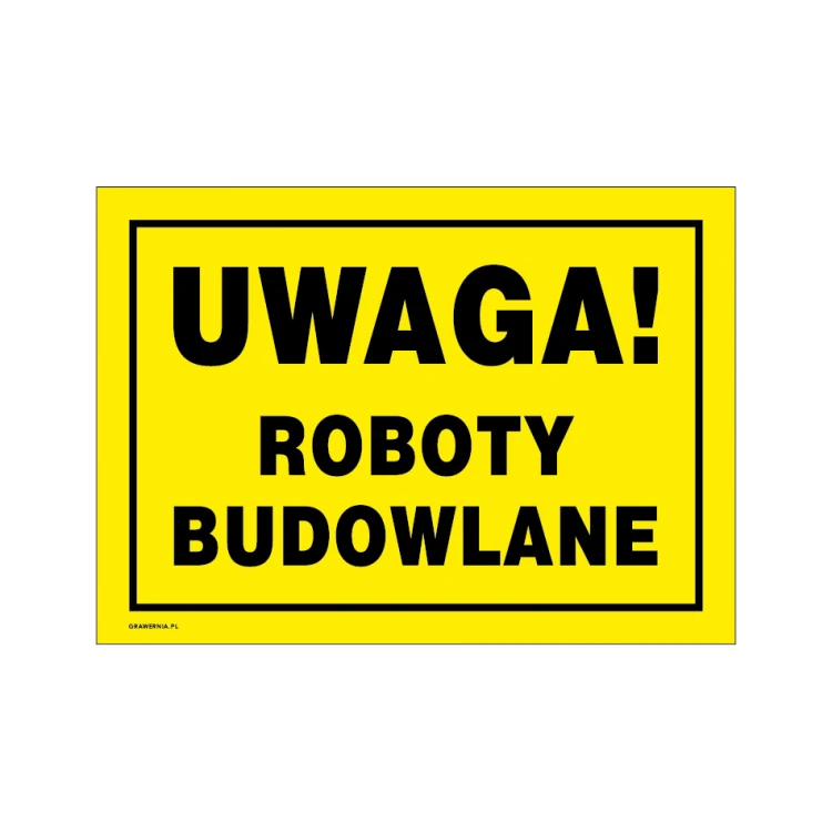 Achtung Baustellenroboter - Warnschild Größe 350x250mm - PVC - farbiger UV-Druck - BHP160