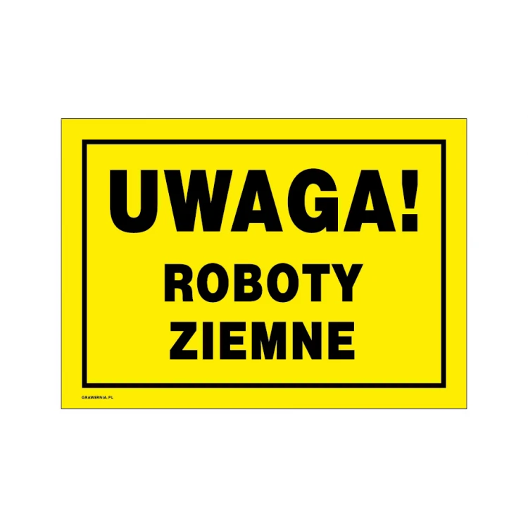 Achtung Erdarbeiten - Warnschild Größe 350x250mm - PVC - farbiger UV-Druck - BHP147