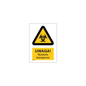 Achtung biologische Kontamination - Größe 297x210mm (A4) - PVC - farbiger UV-Druck - BHP036
