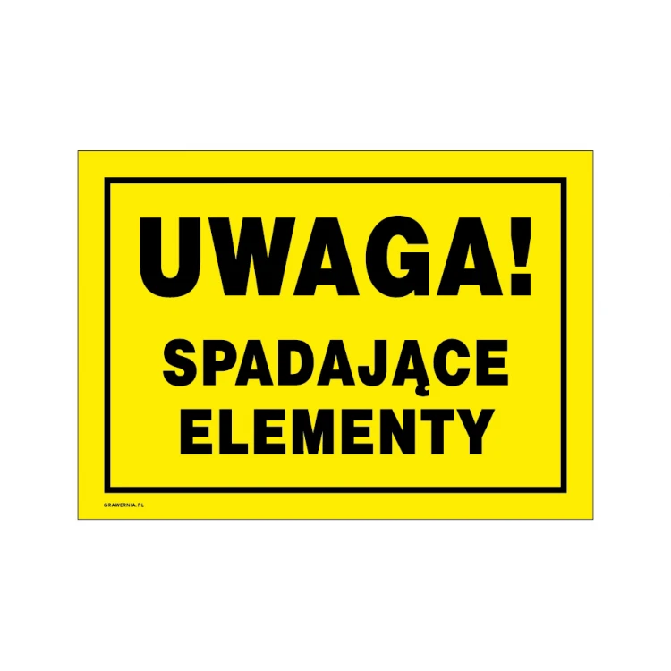 Achtung, fallende Teile - Warnschild Maße 350x250mm - PVC - farbiger UV-Druck - BHP162