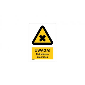Achtung reizende Substanz - Abm. 297x210mm (A4) - PVC - farbiger UV-Druck - BHP035