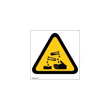 Achtung ätzende Stoffe - Abm. 150x150mm - PVC - UV-Druck - BHP008