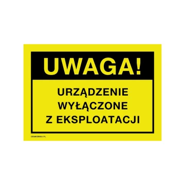 Achtung, Gerät außer Betrieb - Warnschild Maße 250x175mm - PVC - UV-Druck - BHP190