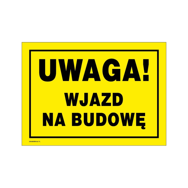 Achtung Baustelleneinfahrt - Warnschild Größe 350x250mm - PVC - farbiger UV-Druck - BHP173