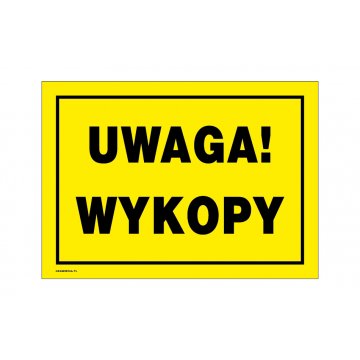 Achtung Ausgrabungen - Warnschild Größe 350x250mm - PVC - farbiger UV-Druck - BHP168