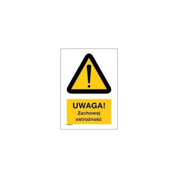 Achtung, Vorsicht - Abmessungen 297x210mm (A4) - PVC - farbiger UV-Druck - BHP034