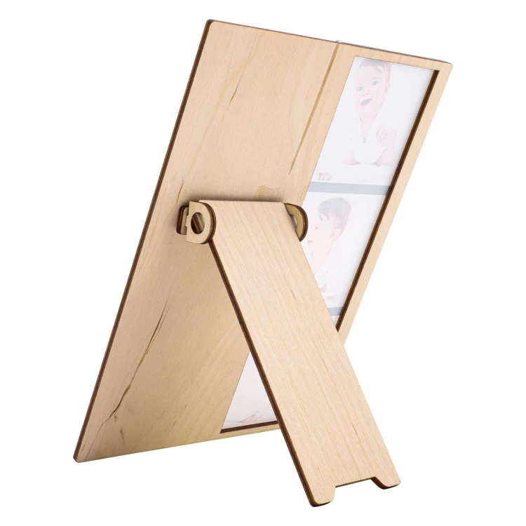 Namensschild aus Holz mit Fotos - Lasergravur - Abmessungen 150x200mm - MET011