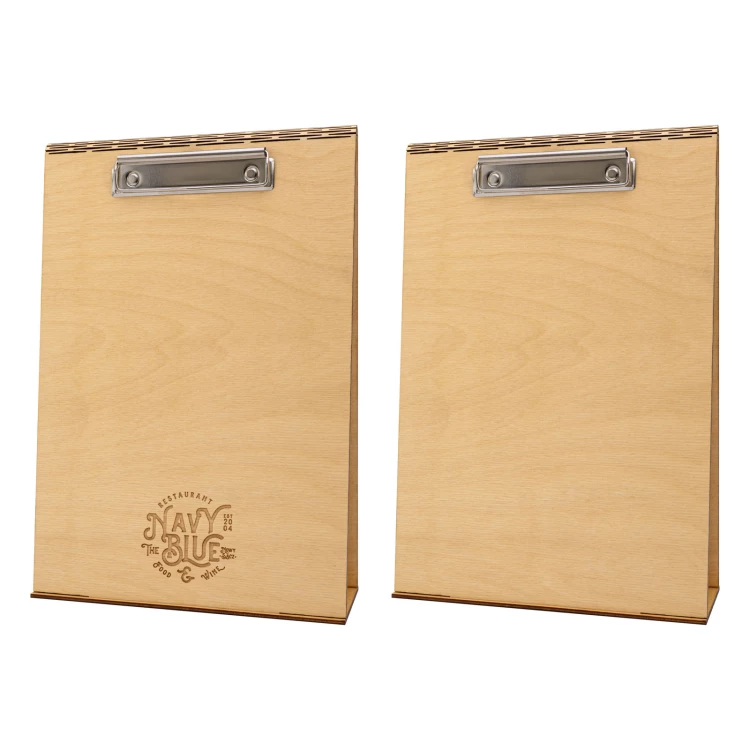 Doppelseitiger Holzständer mit Clip (A4-Format) - Größe 23x34 cm - ST087
