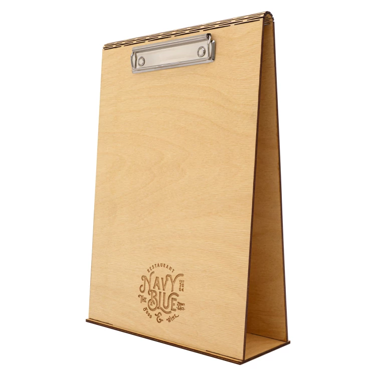 Doppelseitiger Holzständer mit Clip (A4-Format) - Größe 23x34 cm - ST087