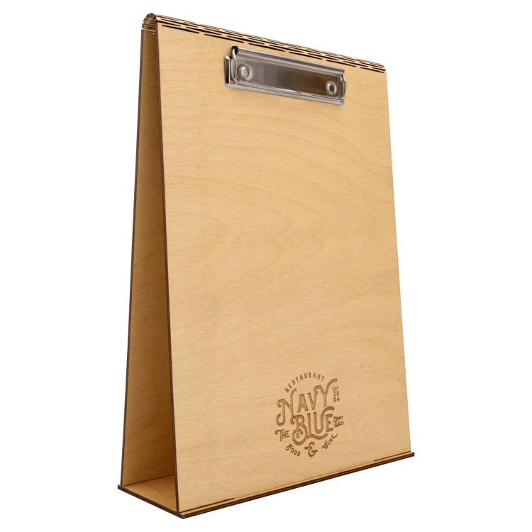 Doppelseitiger Holzständer mit Clip (A4-Format) - Größe 23x34 cm - ST087