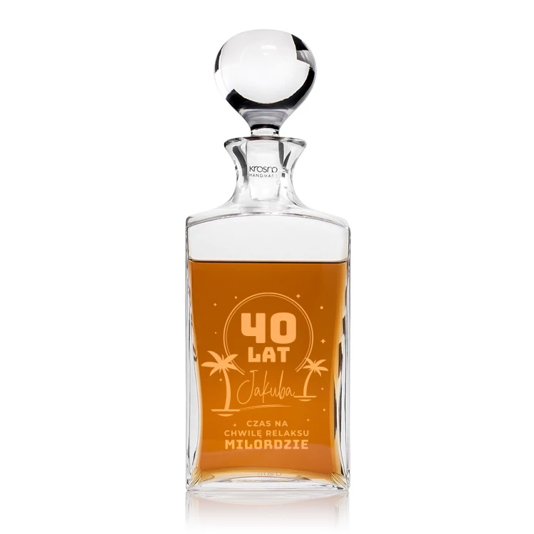 Karaffe mit Gravur für Whisky oder Liköre - TREFL - ideales Geschenk für verschiedene Anlässe - KAR047