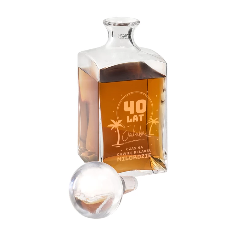 Karaffe mit Gravur für Whisky oder Liköre - TREFL - ideales Geschenk für verschiedene Anlässe - KAR047