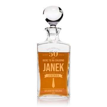 Karaffe mit Gravur für Whisky oder Liköre - TREFL - ideales Geschenk für verschiedene Anlässe - KAR048
