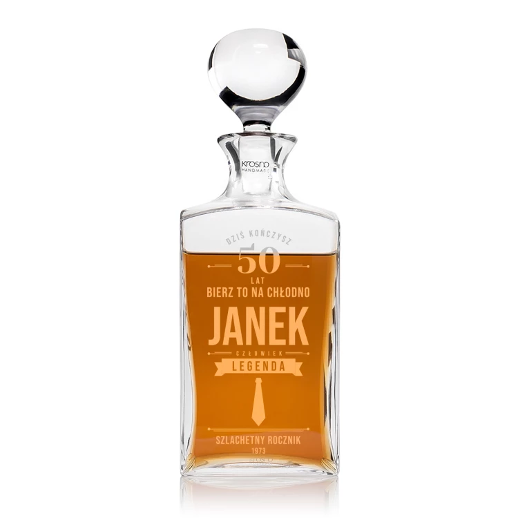 Karaffe mit Gravur für Whisky oder Liköre - TREFL - ideales Geschenk für verschiedene Anlässe - KAR048